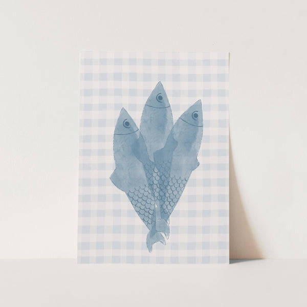 Three Blue Fish PFY Art Print