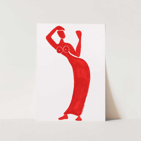 Red Dancing Woman PFY Art Print