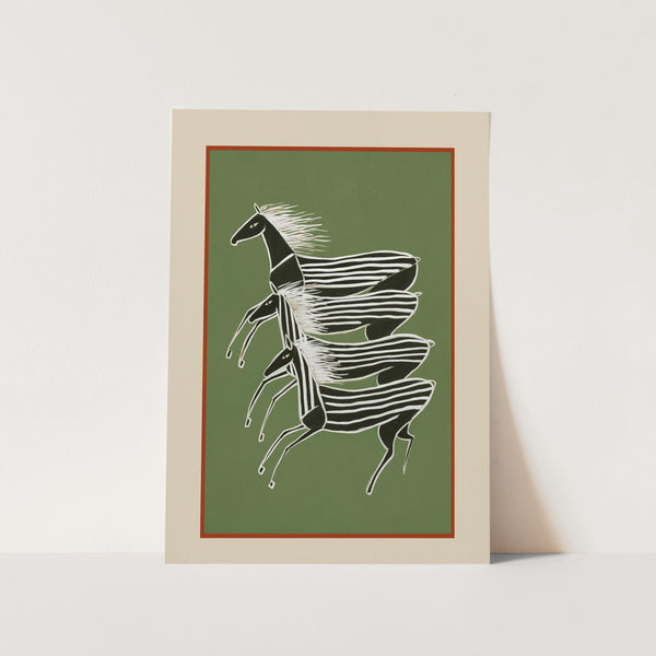 Horses In Stripes PFY Art Print