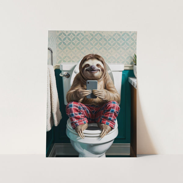 Bathroom Sloth PFY Art Print