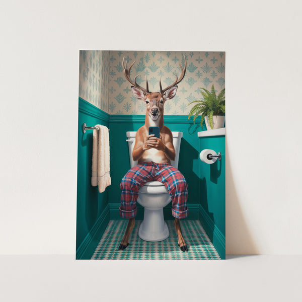 Bathroom Deer PFY Art Print