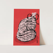 Load image into Gallery viewer, Black and White Stripe Cat Illustration Poster PFY Art Print
