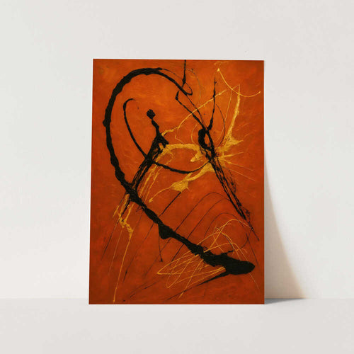 Energetic Gold Abstract Lines PFY Art Print