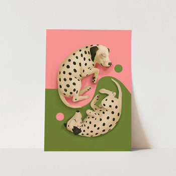 Yin and Yang Dalmatians Art Print