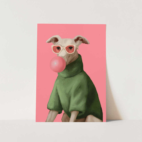 Bubblegum Pup Art Print