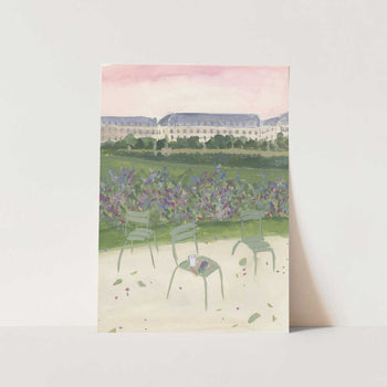Paris Garden Watercolor Illustration PFY Art Print