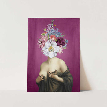Floral Head Woman PFY Art Print