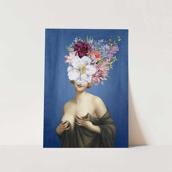 Floral Nude Portrait PFY Art Print
