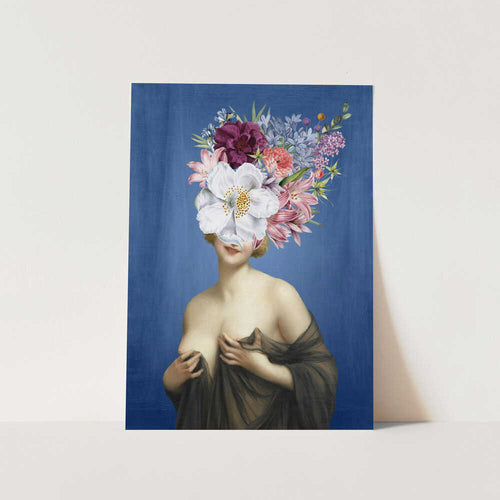 Floral Nude Portrait PFY Art Print