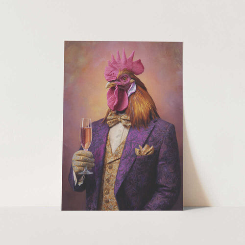 Rooster In a Purple Tuxedo PFY Art Print