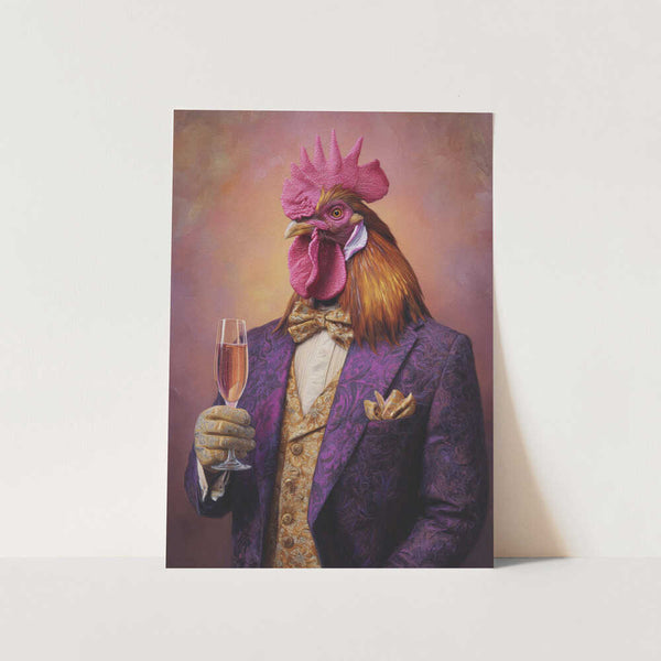 Rooster In a Purple Tuxedo PFY Art Print