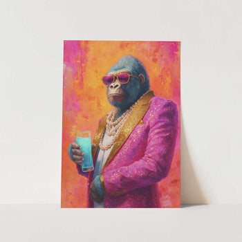 Gorilla In Pink Tuxedo PFY Art Print