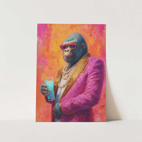Gorilla In Pink Tuxedo PFY Art Print