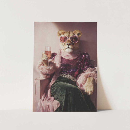 Party Lioness 2 PFY Art Print