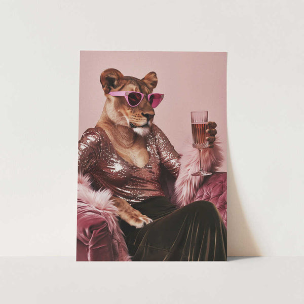 Party Lioness 3 PFY Art Print