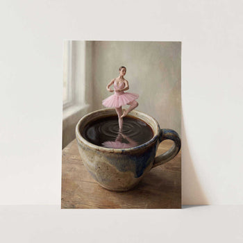 Ballerina In Coffee Cup PFY Art Print