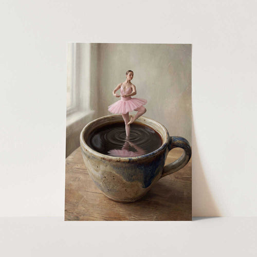 Ballerina In Coffee Cup PFY Art Print