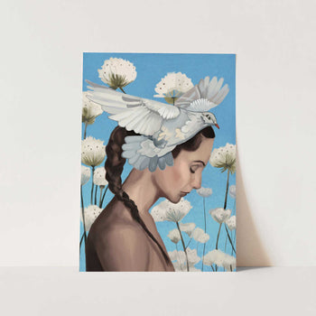 Peaceful Woman with Dove PFY Art Print