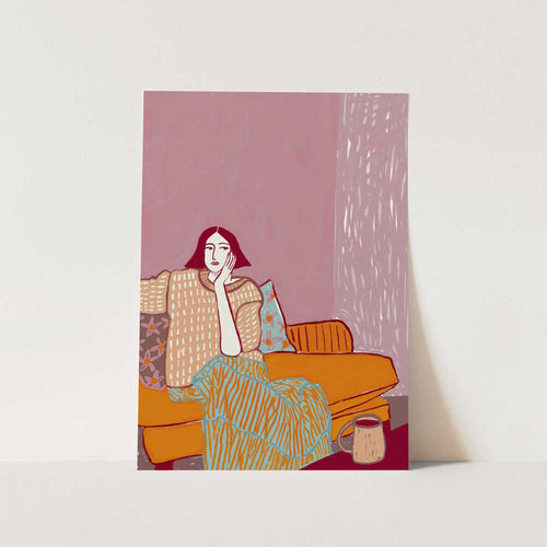 Pensive Woman at Home PFY Art Print