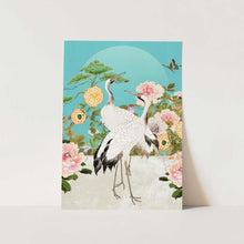 Load image into Gallery viewer, Elegant Cranes and Peonies PFY Art Print