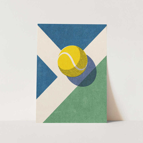 Retro Tennis Court Ball PFY Art Print