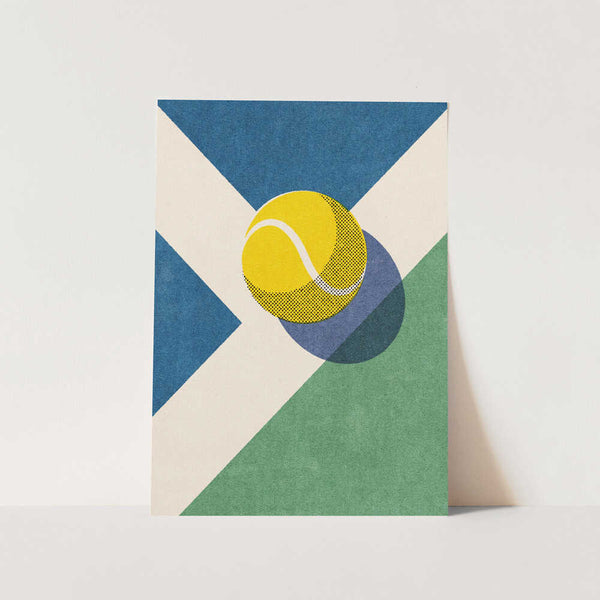 Retro Tennis Court Ball PFY Art Print