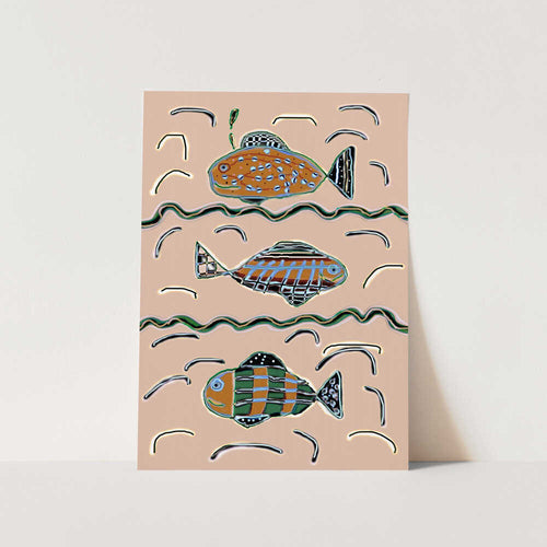Colorful Whimsical Fish PFY Art Print