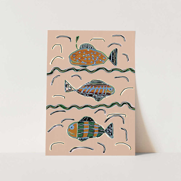 Colorful Whimsical Fish PFY Art Print