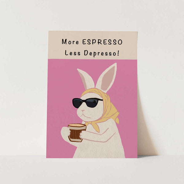 Stylish Bunny Espresso PFY Art Print