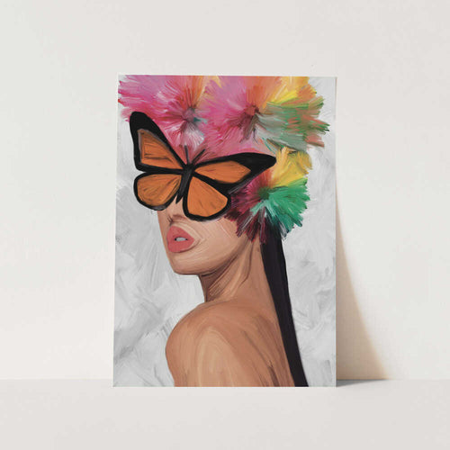 Colorful Butterfly Woman PFY Art Print
