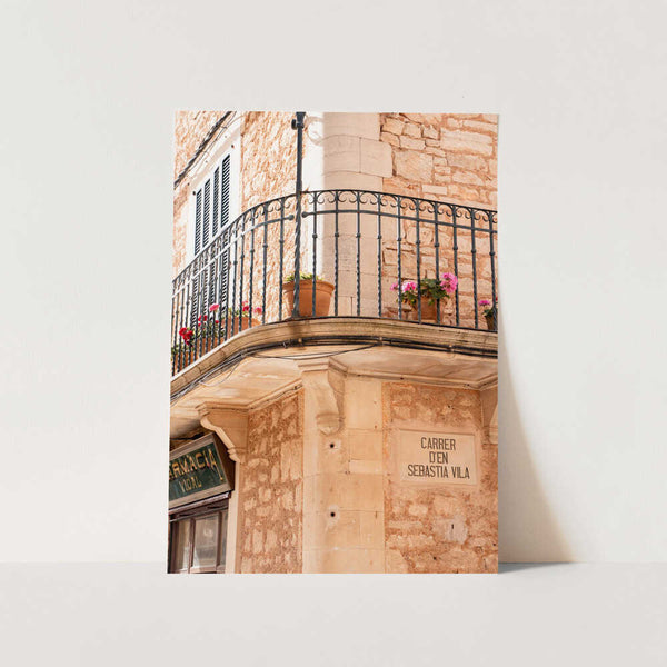 Flowered Stone Balcony PFY Art Print