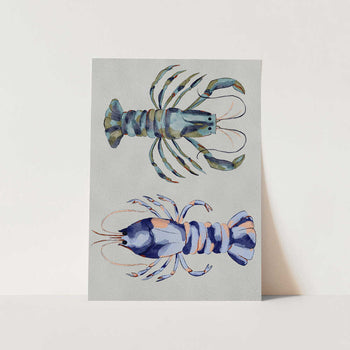 Blue Lobsters Watercolor PFY Art Print