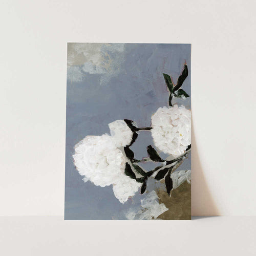 Soft Blue Flowers PFY Art Print