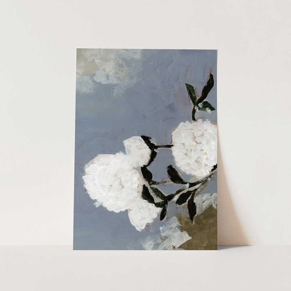 Soft Blue Flowers PFY Art Print