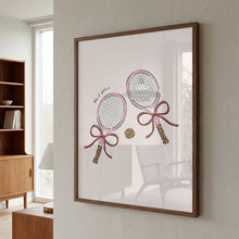 Load image into Gallery viewer, Pink Leopard Tennis Rackets PFY Art Print