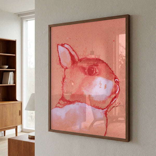 Vibrant Bunny Portrait PFY Art Print