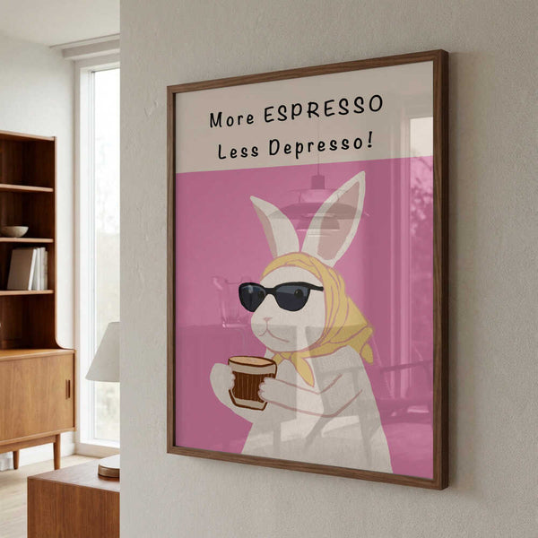 Stylish Bunny Espresso PFY Art Print