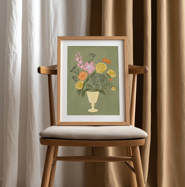 Vibrant Floral Bouquet PFY Art Print