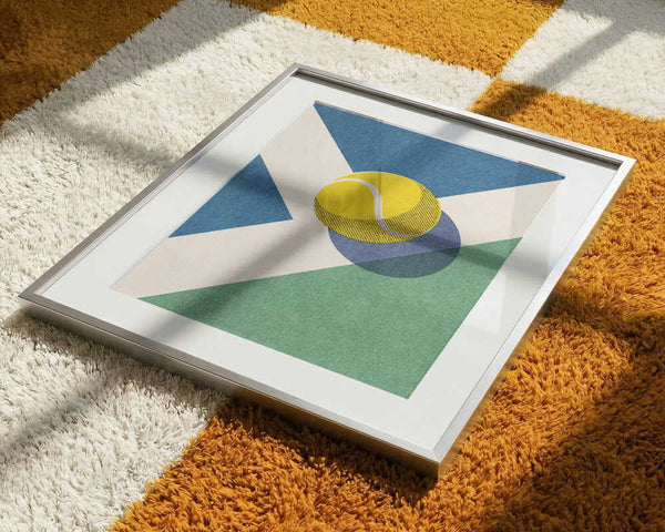 Retro Tennis Court Ball PFY Art Print