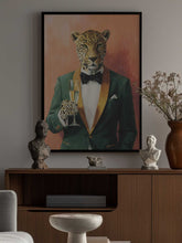 Load image into Gallery viewer, Leopard In Green Tuxedo PFY Art Print