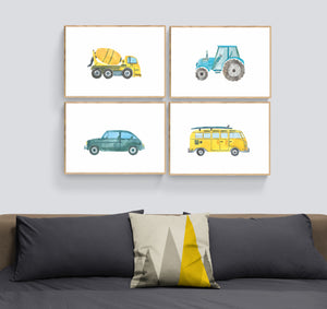 Blue Tractor Art Print