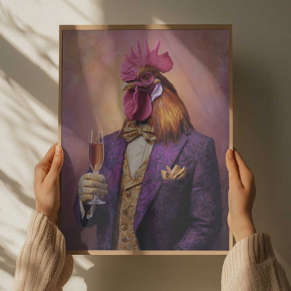 Rooster In a Purple Tuxedo PFY Art Print
