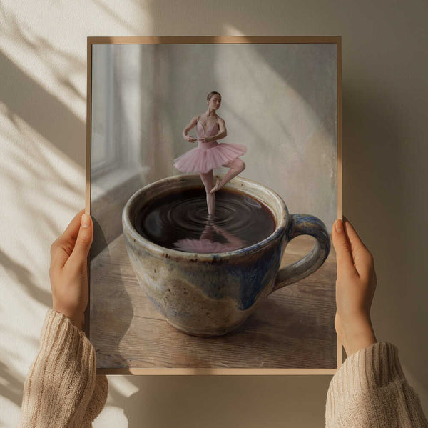 Ballerina In Coffee Cup PFY Art Print