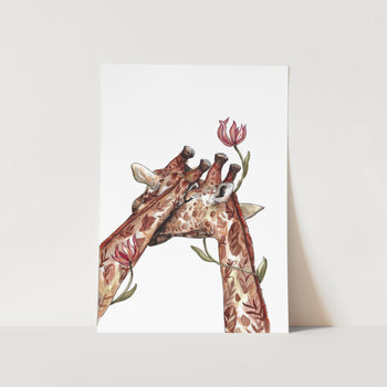 Valentines Day Giraffe Art Print