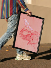Load image into Gallery viewer, Whimsical Elephant and Bird PFY Art Print