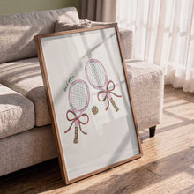 Load image into Gallery viewer, Pink Leopard Tennis Rackets PFY Art Print