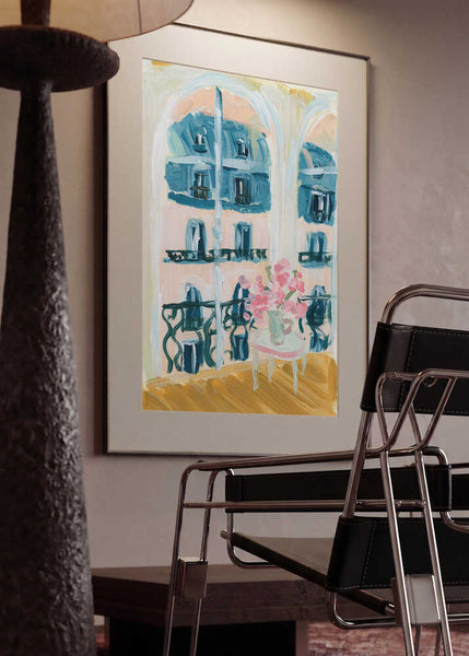 Paris Apartment Acrylic Painting PFY Art Print