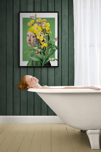 Girl With Pearl Earring the Springtime Edition PFY Art Print