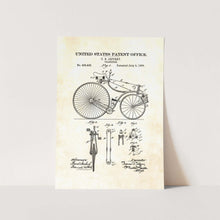 Load image into Gallery viewer, Velocipede 1889 Bicycle Patent Art Print