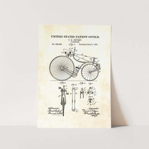 Velocipede 1889 Bicycle Patent Art Print
